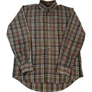 VTG McGregor Classics Mens Plaid Long Sleeve Button Down Shirt Green Size L‎